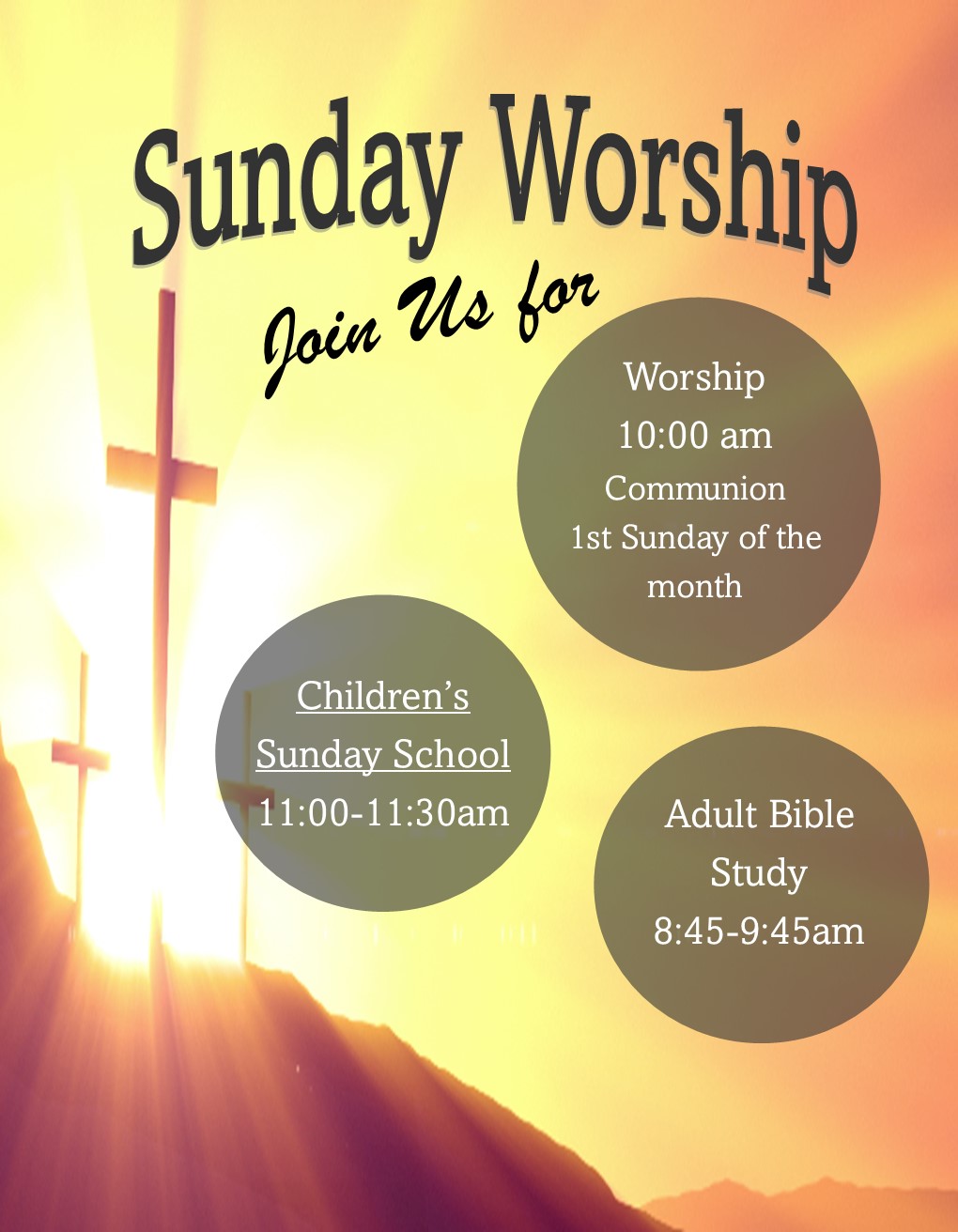 Sunday worship poster